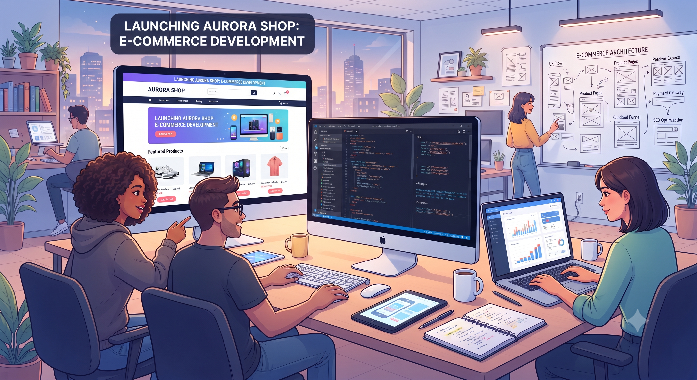 E-commerce website development for creating a responsive online store with products, shopping cart, and secure payment options.